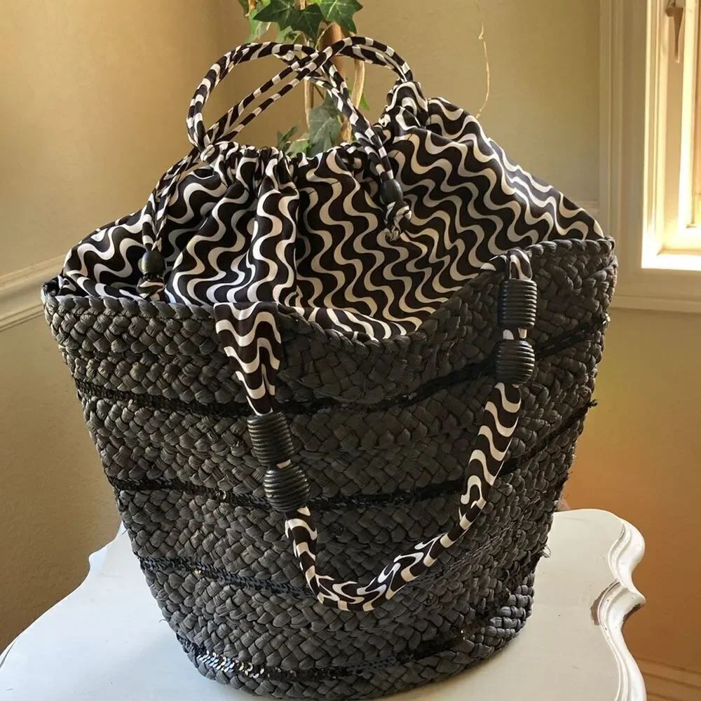 Style & Co |Style & Co Sequins Embellished Large Straw Beach Bag